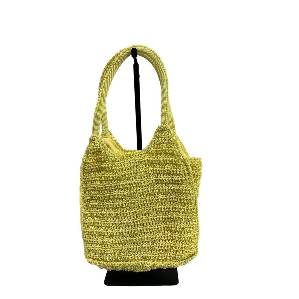 Women's Yellow Knitted Hand Bag